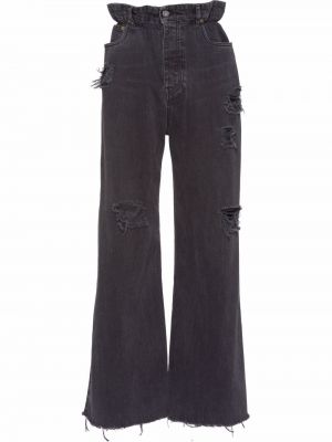 Zerrissene bootcut jeans ausgestellt Miu Miu schwarz