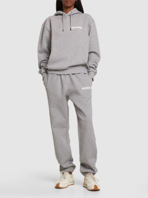 Pantalon de joggings en coton Jacquemus gris