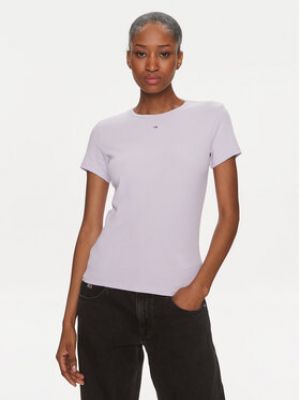 T-shirt slim Tommy Jeans violet