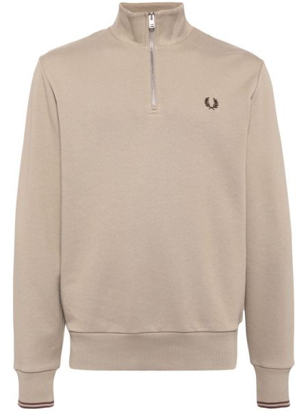 Broderet kort sweatshirt Fred Perry grå