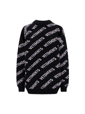 Dzianinowy sweter Vetements czarny