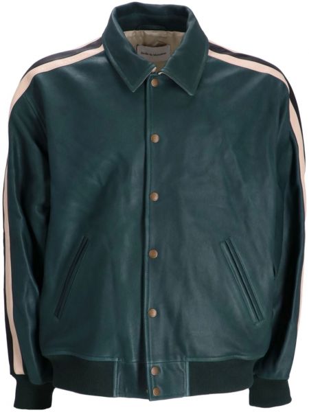 Usnjena jakna z gumbi Drôle De Monsieur zelena