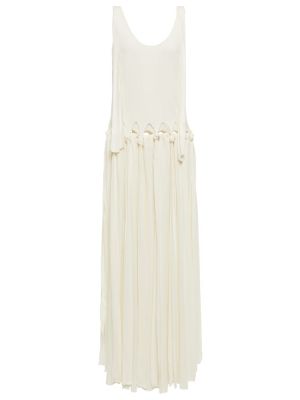 Sukienka długa z frędzli Chloã© biała