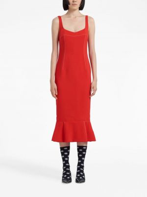Sukienka z baskinką Marni czerwona