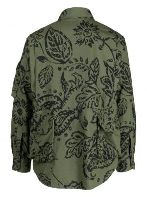 Květinová bunda s potiskem Engineered Garments zelená