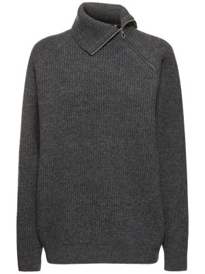 Вълнен пуловер Auralee сиво