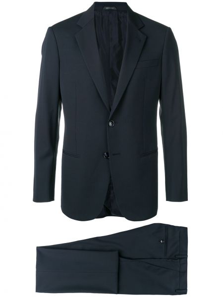 Slim fit oblek Giorgio Armani modrý