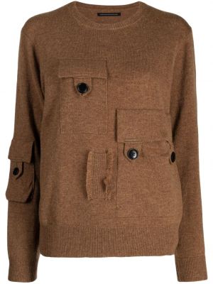 Sweter wełniany Ys brązowy