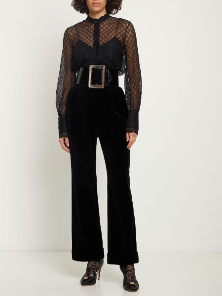 Spodnie bawełniane Gucci czarne