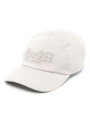 Haftowana czapka z daszkiem sztruksowa Moorer szara