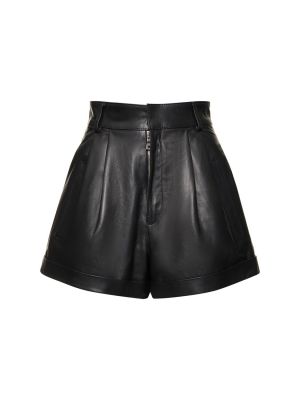 Shorts en cuir Manokhi noir