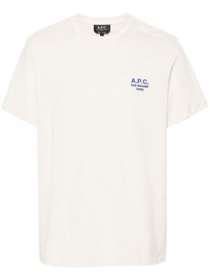 Bombažna majica A.p.c. bela