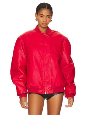 Giacca bomber di pelle Remain rosso
