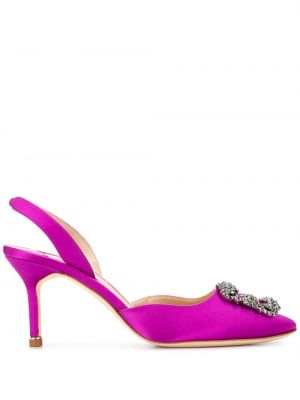 Slingback stropper pumper Manolo Blahnik lilla