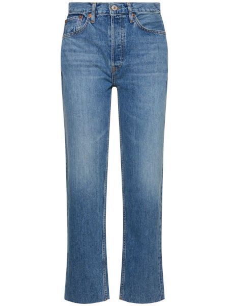 Høy midje straight jeans Re/done blå