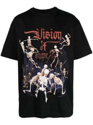 Bavlněné tričko s potiskem Vision Of Super černé