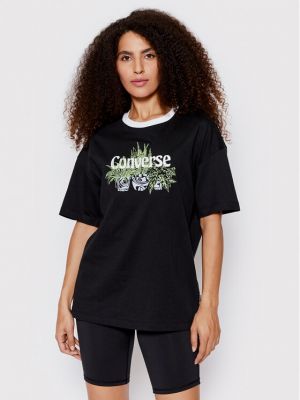 Relaxed fit marškinėliai Converse juoda