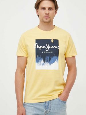 Bombažna majica Pepe Jeans rumena