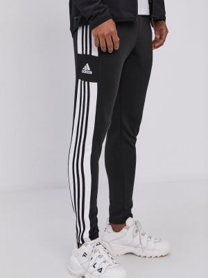 Kalhoty s aplikacemi Adidas Performance černé