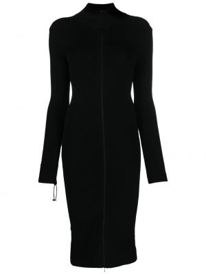 Плетена миди рокля с цип Loewe черно