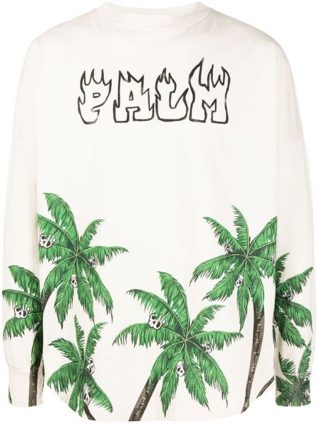 Bomuld sweatshirt Palm Angels hvid