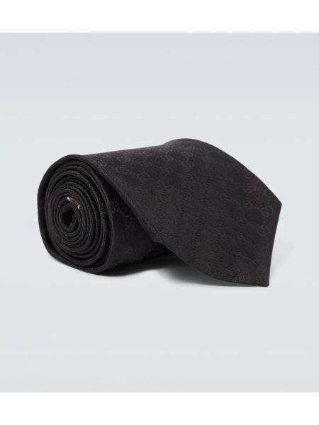 Cravate en soie Gucci noir