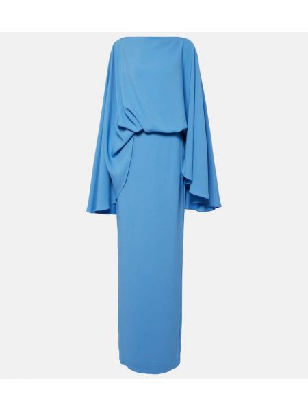 Vestido largo de crepé Taller Marmo azul