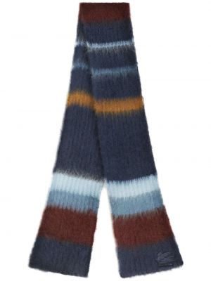 Echarpe à rayures en tricot Etro bleu