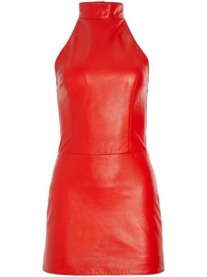 Kožené koktejlkové šaty Retrofete červená