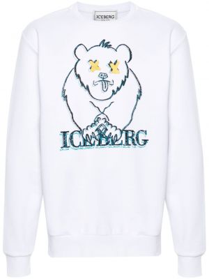 Raštuotas medvilninis džemperis Iceberg balta