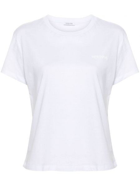 T-shirt en coton avec applique Patrizia Pepe blanc