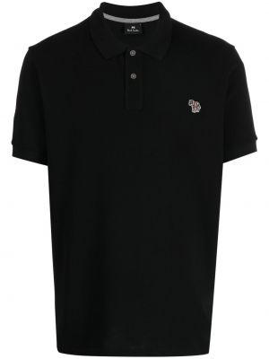 Polo majica z zebra vzorcem Ps Paul Smith črna