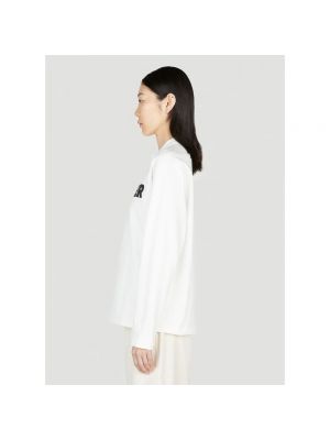 Camiseta de manga larga de algodón con estampado manga larga Jil Sander blanco