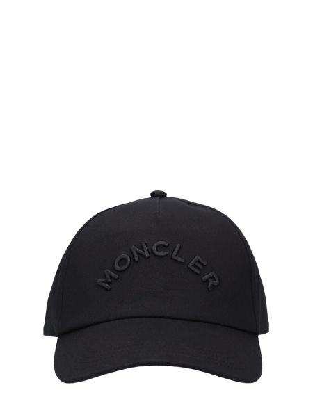 Bomull brodert cap Moncler svart