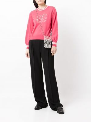 Džemperis ar izšuvumiem Shiatzy Chen rozā