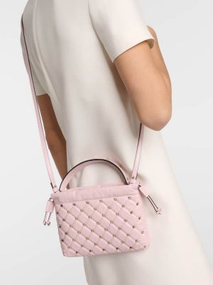 Usnjena pisemska torbica Valentino Garavani roza