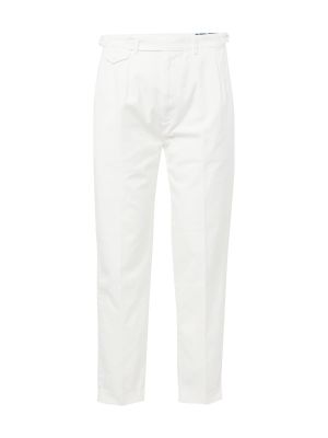 Plisované džínsy s rovným strihom Polo Ralph Lauren biela