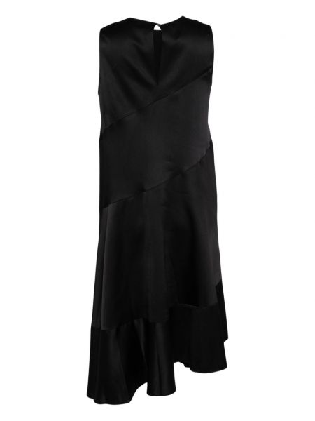 Asymetrické saténové midi šaty Jnby černé