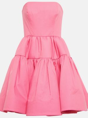 Sukienka bawełniana Oscar De La Renta różowa