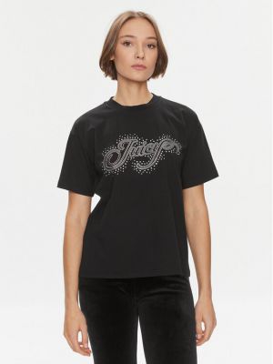 Voľné priliehavé tričko Juicy Couture čierna