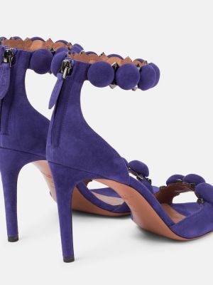 Sandały zamszowe Alaã¯a fioletowe