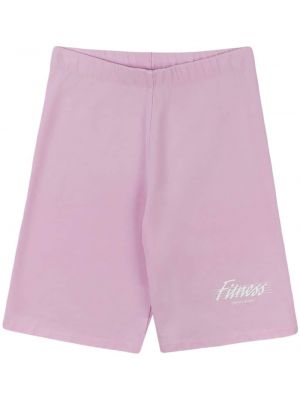 Pantaloni scurți pentru ciclism cu imagine din jerseu Sporty & Rich roz