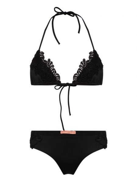 Bikini s cvjetnim printom Ermanno Scervino crna