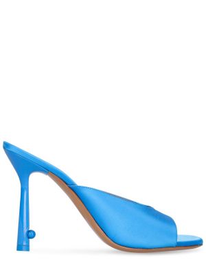 Saténové sandále s perlami Off-white modrá