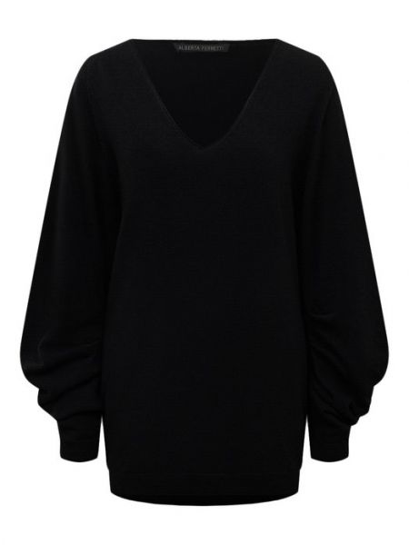 Кашемировый шерстяной пуловер Alberta Ferretti черный