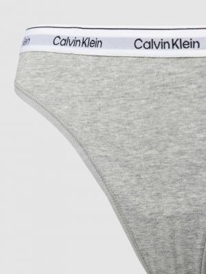 Stringi w jednolitym kolorze Calvin Klein Underwear szare