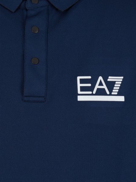 Poloshirt mit print Ea7 Emporio Armani blau