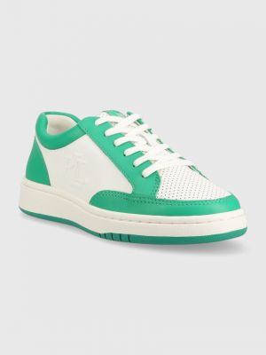 Sneakersy skórzane Lauren Ralph Lauren zielone