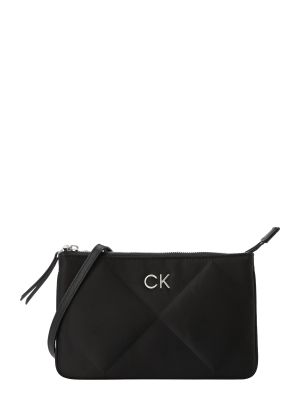 Satenska crossbody torbica Calvin Klein črna