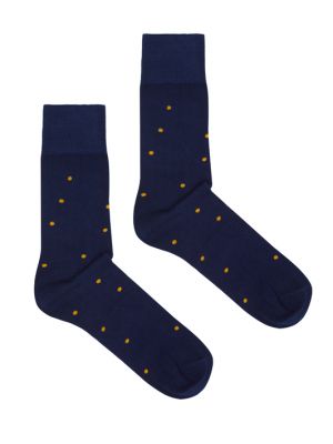 Bodkované ponožky Kabak modrá